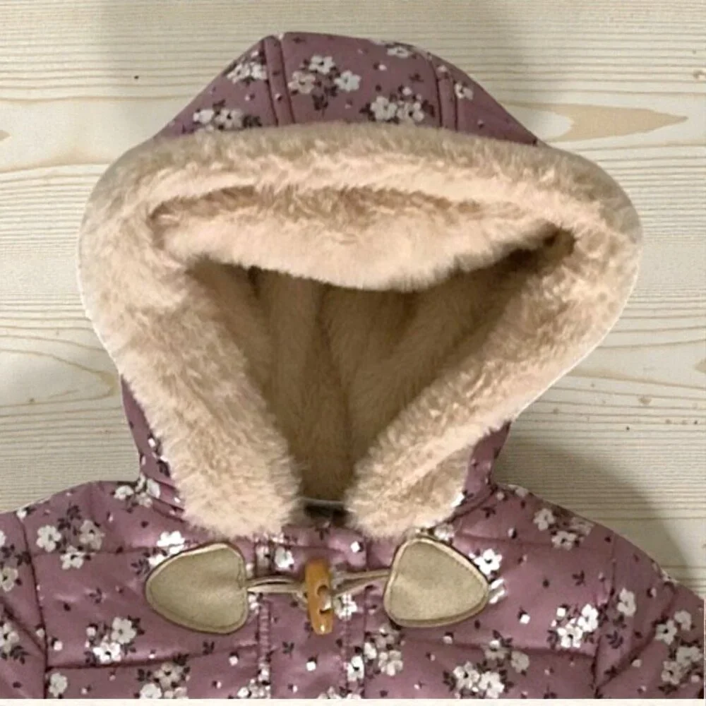Nicole Miller New York, Baby Girl Outerwear Snowsuit Pink Floral Sz 6-9M - Picture 4 of 9